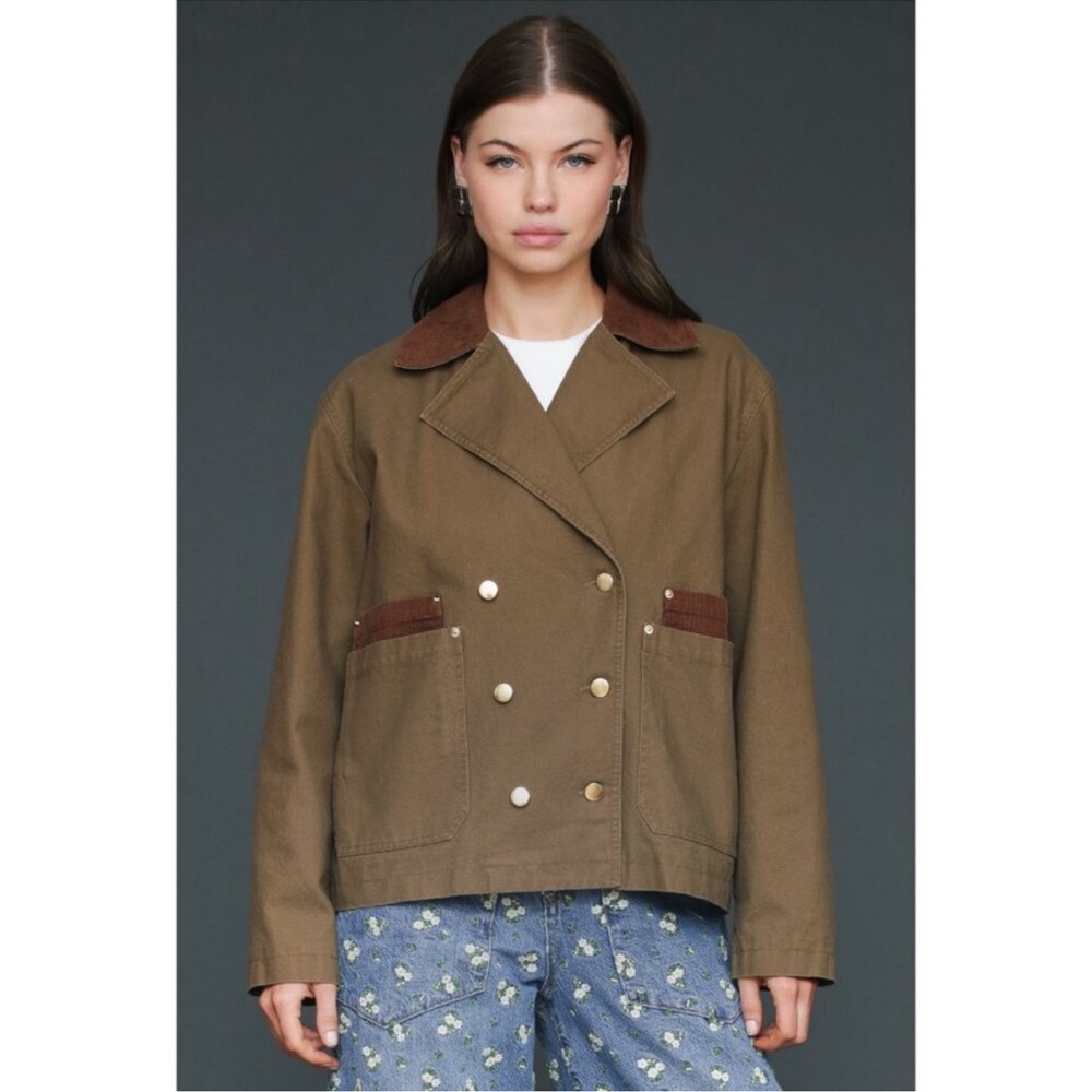 NWT Anthropologie Avec Les Filles Cotton Twill Heritage Chore Coat in Thyme S